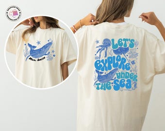 Custom Teacher Ocean Shirt, Under The Sea Shirt, Ocean Nature Shirt, Marine Biology Shirt, Sea Life T-Shirt, Teacher Life Shirt, Shark Shirt