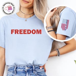 Freedom Shirt, American Flag Graphic Tee, Patriotic Apparel