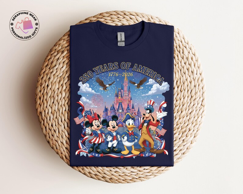 250 Years Of America Disney Shirt, Mickey And Friends US Anniversary Gift, Freedom Patriotic USA Flag Tshirt bild 9