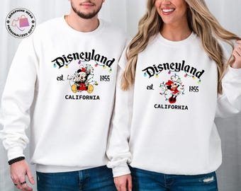 Christmas Disneyland California Sweatshirt, Mickey and Friends Xmas Party Sweater, Disney Characters Holiday Gift