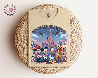 250 Years Of America Disney Shirt, Mickey And Friends US Anniversary Gift, Freedom Patriotic USA Flag Tshirt