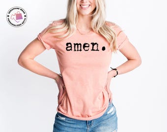 Amen Faith Shirt, Christian Religious Tshirt, Minimal God Lover Shirt, Retro Amen Christian Gifts, Bible Verse Shirt For Women