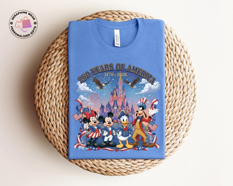 250 Years Of America Disney Shirt, Mickey And Friends US Anniversary Gift, Freedom Patriotic USA Flag Tshirt bild 12