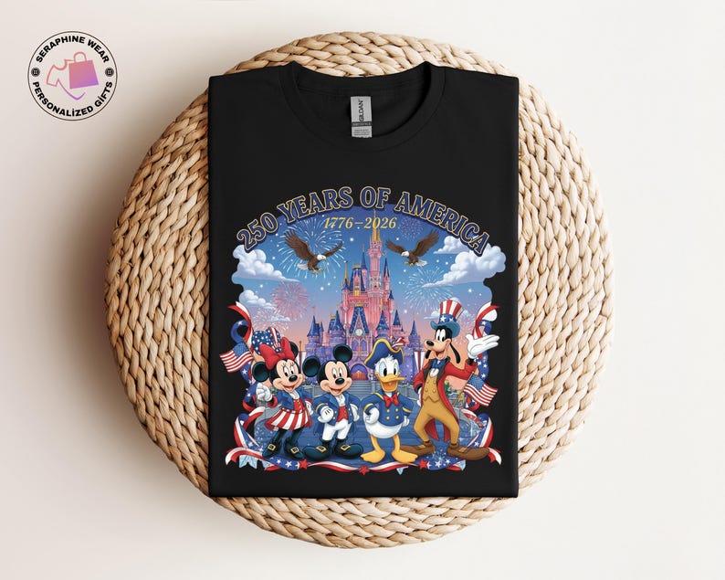 250 Years Of America Disney Shirt, Mickey And Friends US Anniversary Gift, Freedom Patriotic USA Flag Tshirt bild 6