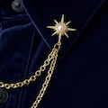 Star Collar Chain Pin \u2013 Celestial Pearl Brooch, Double Chain Shirt Collar Clip, Statement Jewelry product logo