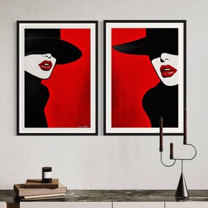 Dittico: Demi Mots, Kristina Mallen (stampe Giclée di dipinti originali su carta Fine Art Premium Luster, firmate a mano dall'artista)