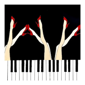 Divas of Jazz, Kristina Mallen (stampa giclée del dipinto originale su carta Fine Art Premium Luster, firmata a mano dall'artista)
