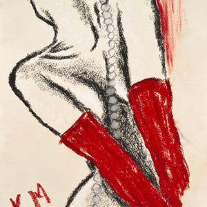 Silhouette di Passione, Kristina Mallen | Disegno originale a carboncino e pastello su carta | Opera d'arte unica nel suo genere