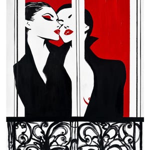 Attraction Beyond the Frame, Kristina Mallen (stampa giclée del dipinto originale su carta Fine Art Premium Luster, firmata a mano dall'artista)