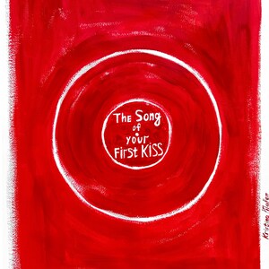 The Song of Your First Kiss, Kristina Mallen (stampa giclée del dipinto originale su carta Fine Art Premium Luster, firmata a mano dall'artista)