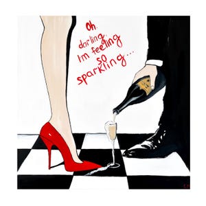 Feeling So Sparkling, Kristina Mallen (stampa giclée del dipinto originale su carta Fine Art Premium Luster, firmata a mano dall'artista)