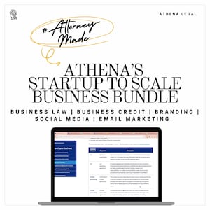 Athena&#39;s Startup To Scale Business Bundle | Business Courses, E-books, Templates, Guides | How To Start A Business Resources | Attorney Made