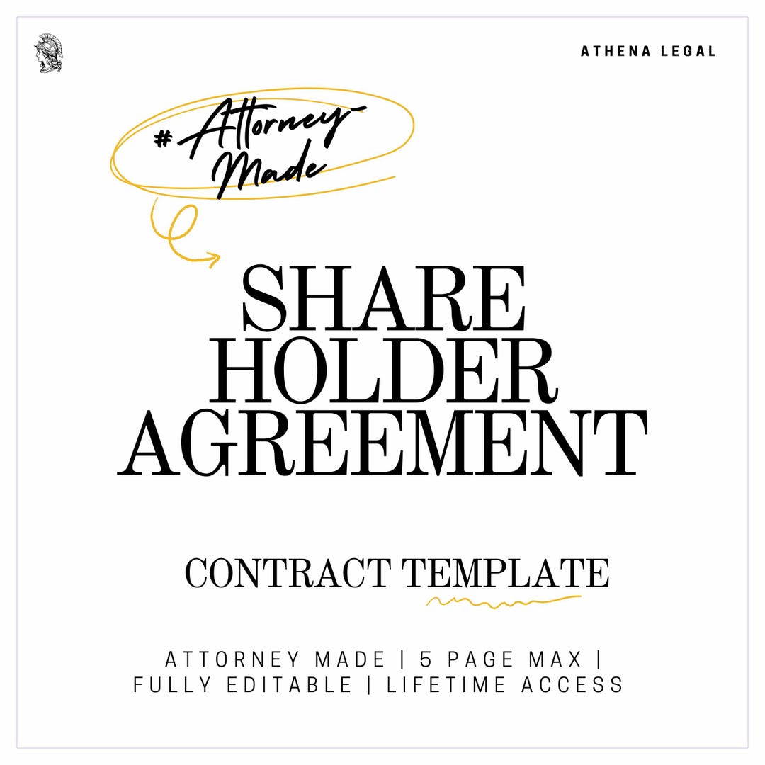 Shareholder Agreement Contract Template Attorneywritten Editable