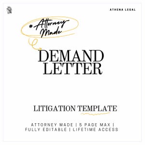 Plantilla de carta de demanda de litigio para tribunal / Escrita por un abogado, editable, descarga instantánea / Formulario de contrato / Acceso de por vida