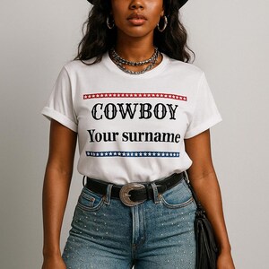 Koszulka inspirowana kowbojem Carterem | Spersonalizowana koszulka w stylu western | Spersonalizowana koszula country Beyoncé | Koszulka z imieniem kowboja | Yeehaw Rodeo