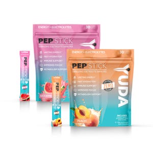 Judah Pep Stick Electrolyte Powder Hydration Drink Mix – Natural Energy Supplement for Focus & Immune Support | 30-Serving 65mg Caffeine