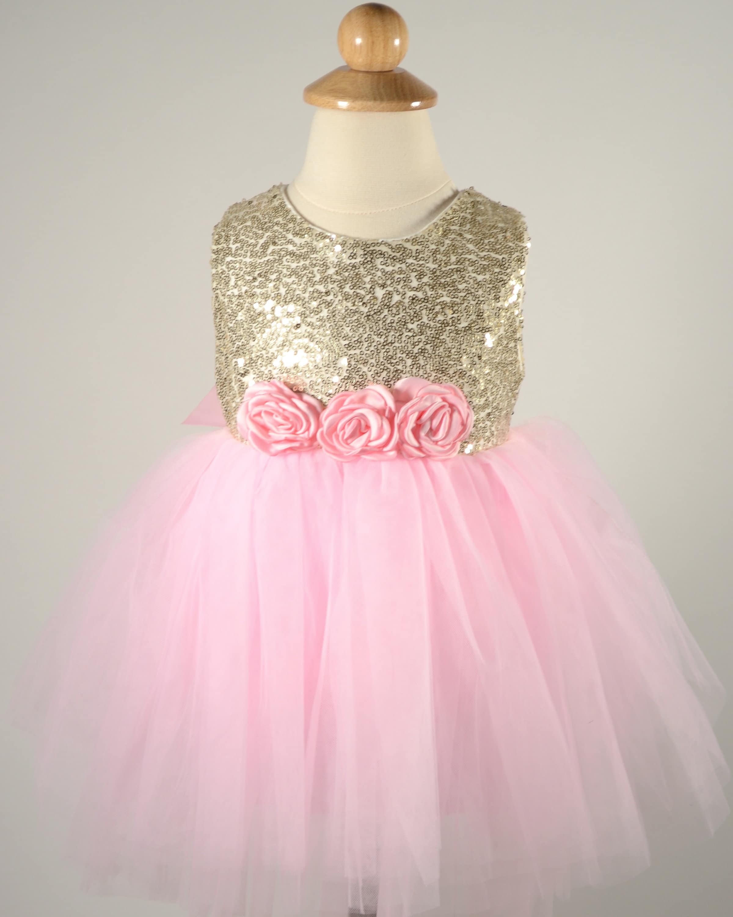 FYMNSI Enfant Bébés Filles Mon 1er Premier Anniversaire Robe Manche Courte 1  an Fête Vêtements Soirée Pois Tutu Tulle Princesse Robe Paillette Bandeau  Photographie Tenue Rose : : Mode