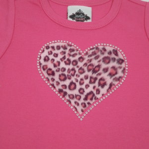 Valentine's T-Shirt for Infant, Toddler and Big Girls, Animal Print Leopard Heart Shirt with Rhinestones image 6
