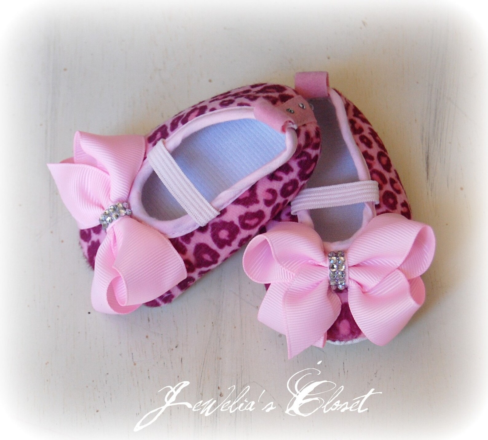 Baby Girl Crib Shoes Pink Cheetah Print Baby Soft Sole Shoes Etsy