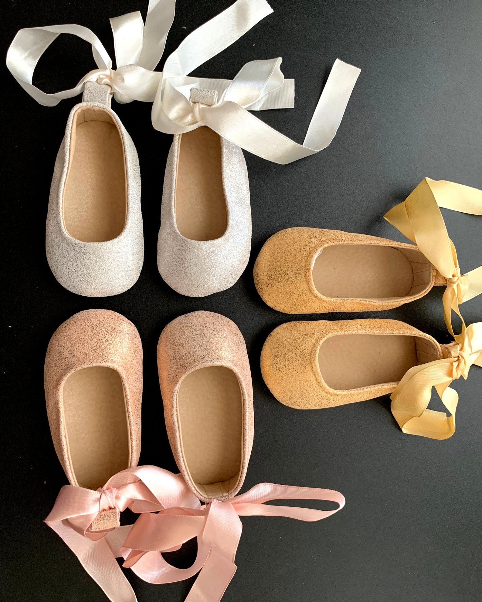 Baby Girl Ballerina Shoes Rose Gold Baby Shoes Baby Girl Etsy