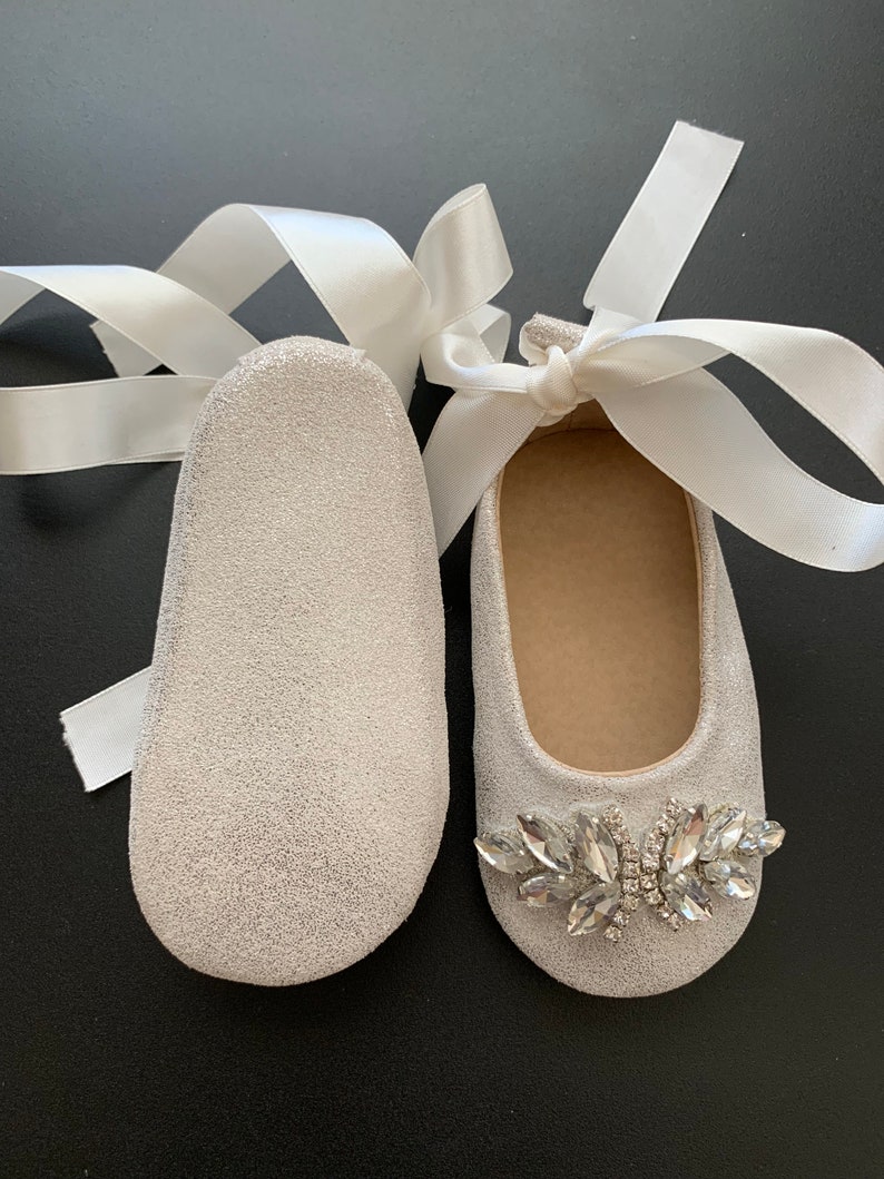 Baby Girl Shoes Sparkly Rhinestone Ballerina Crib Shoes Etsy