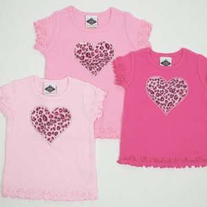 Valentine's T-Shirt for Infant, Toddler and Big Girls, Animal Print Leopard Heart Shirt with Rhinestones image 5