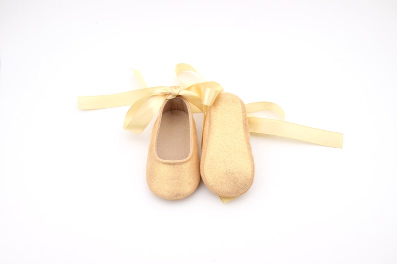 Baby Girl Ballerina Shoes Rose Gold Baby Shoes Baby Girl Etsy