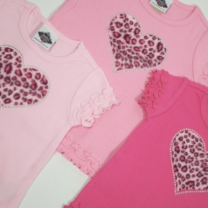 Valentine's T-Shirt for Infant, Toddler and Big Girls, Animal Print Leopard Heart Shirt with Rhinestones image 7