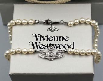 Vivienne Westwood 3 String Pearl Orb Choker Necklace Silver Vivienne Westwood 3 String Pearl Orb Choker Necklace Silver