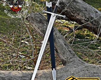 Medieval Handmade Fantasy Sword for Home Decor, Custom Made Replica Sword In Damascus Steel, Decorative Unique Sword For Wall Hanging