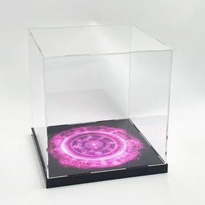 Personalized Magic Array Design Acrylic Display Case Custom UV Printed Display box for Decorative Collectibles Showcase Figure Model storage