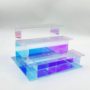 Personalized dazzling Acrylic Display Stand Display Riser multi-Tier Acrylic Shelf Organizer Stand   for Figures and Collection