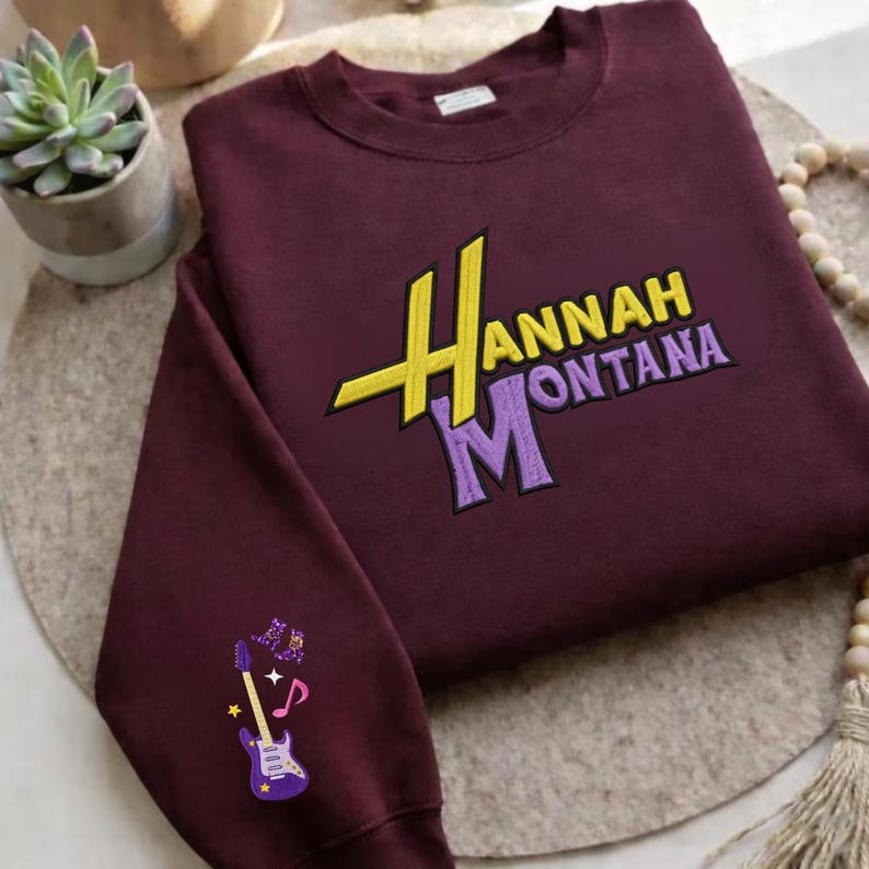 Hannah Montana Besticktes Sweatshirt, Disney Channel Pop Star T-Shirt, Hannah Montana 20-jähriges Jubiläum Merch Bild 3