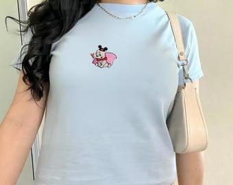 Camiseta de bebé bordada de Dumbo de Disney, camiseta de elefante para bebé, camiseta de elefante volador, camiseta de Magic Kingdom, conjunto retro de los parques Disney, regalo para bebé