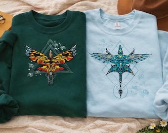 Sudadera bordada de Avatar Fuego y Ceniza, camisa bordada de Pandora, sudadera con capucha de Avatar Toruk e Ilu, sudadera para pareja, regalo para fans de Disney
