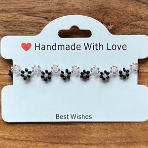 Dainty, hand-crafted, floral, beaded bracelet