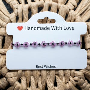 Dainty, hand-crafted, floral, beaded bracelet