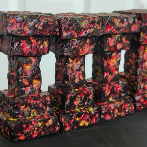 4 Handcrafted Lava Columns Pillars - Tabletop Role Playing Game ttrpg Scatter Terrain Volcano Wargames Fantasy 28mm 32mm DnD D&D Rock Stone