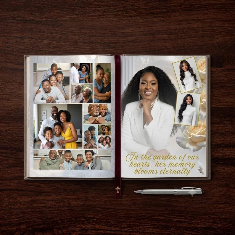 Editable Funeral Program Template, Celebration of Life Design, Obituary Template Canva, Memorial Service Program (Instant Download) image 4