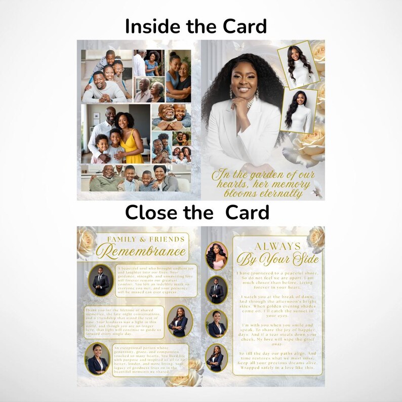 Editable Funeral Program Template, Celebration of Life Design, Obituary Template Canva, Memorial Service Program (Instant Download) image 2