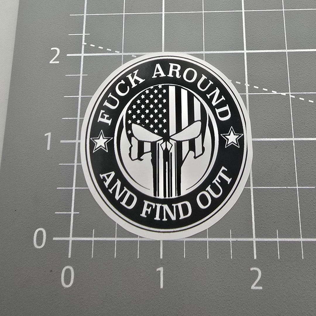 FAFO, F Around Find Out, American Punisher Skull, Funny Sticker