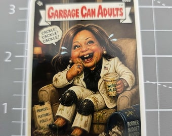 Cackling Kamala Garbage Can Adults Sticker, Sarcastic Dark Humor (Sticker) Garbage pale kid inspired.