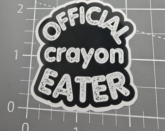 Official crayon eater, USMC, Marine, Funny Sticker, Sarcastic Sticker, Snarky Humor Sticker, Hard Hat Sticker, Dark Humor, toolbox sticker.