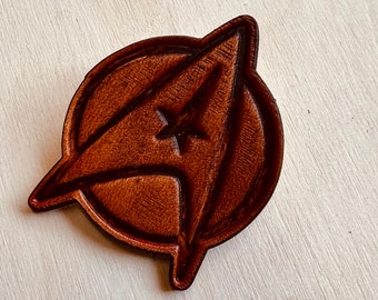 Starfleet inspired Pin! Antiqued leather