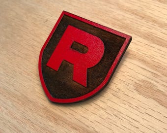 Pokemon GO Team Rocket wood pin