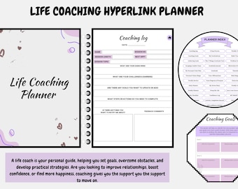 Life Coaching Digital Planner: Goal Tracker, Self Growth (PDF)