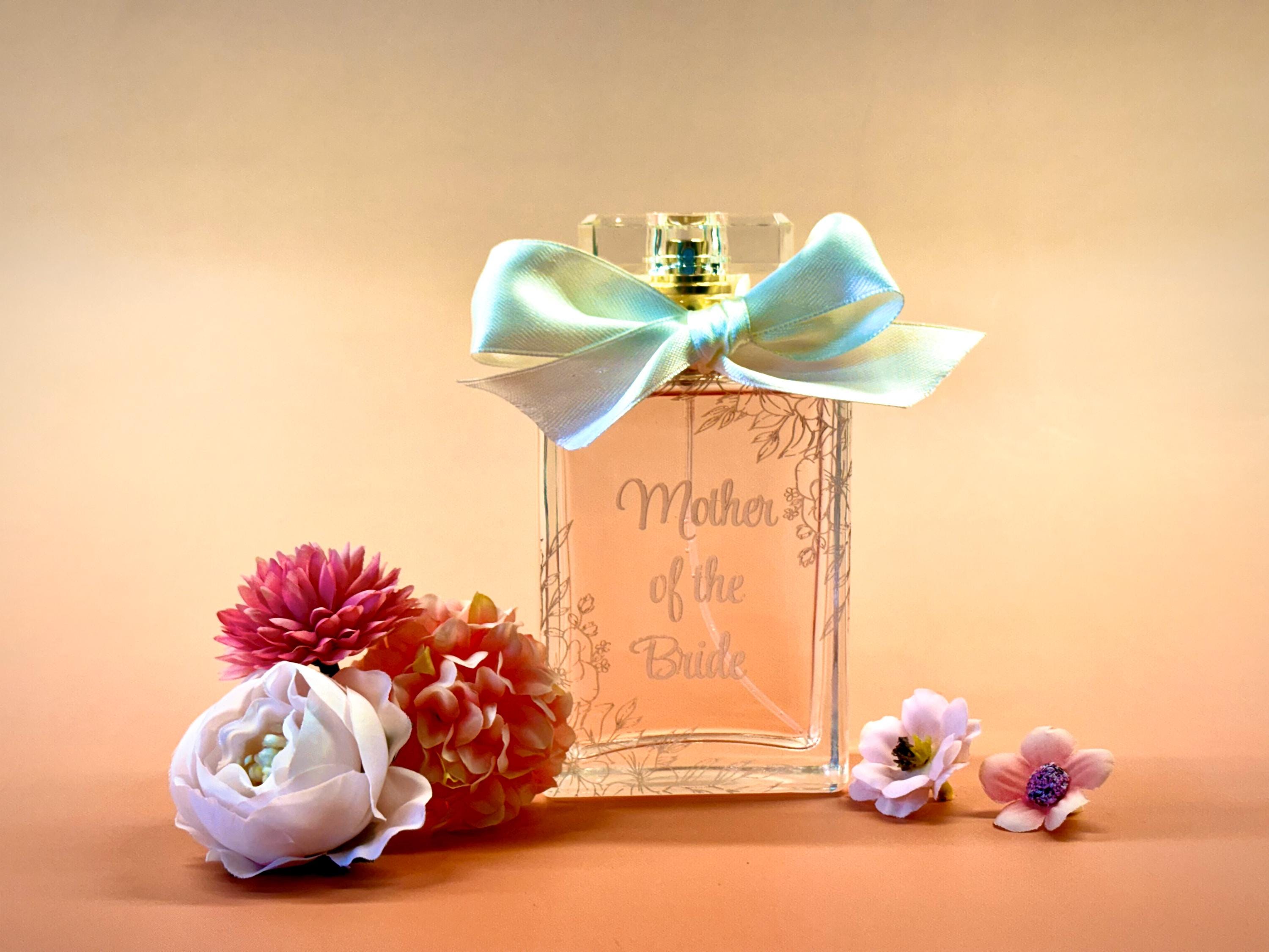 Personalisiertes Geschenk für die Mutter der Braut, Personalisiertes Andenken für die Mutter des Bräutigams, Gravierte Parfümflasche zur Hochzeit