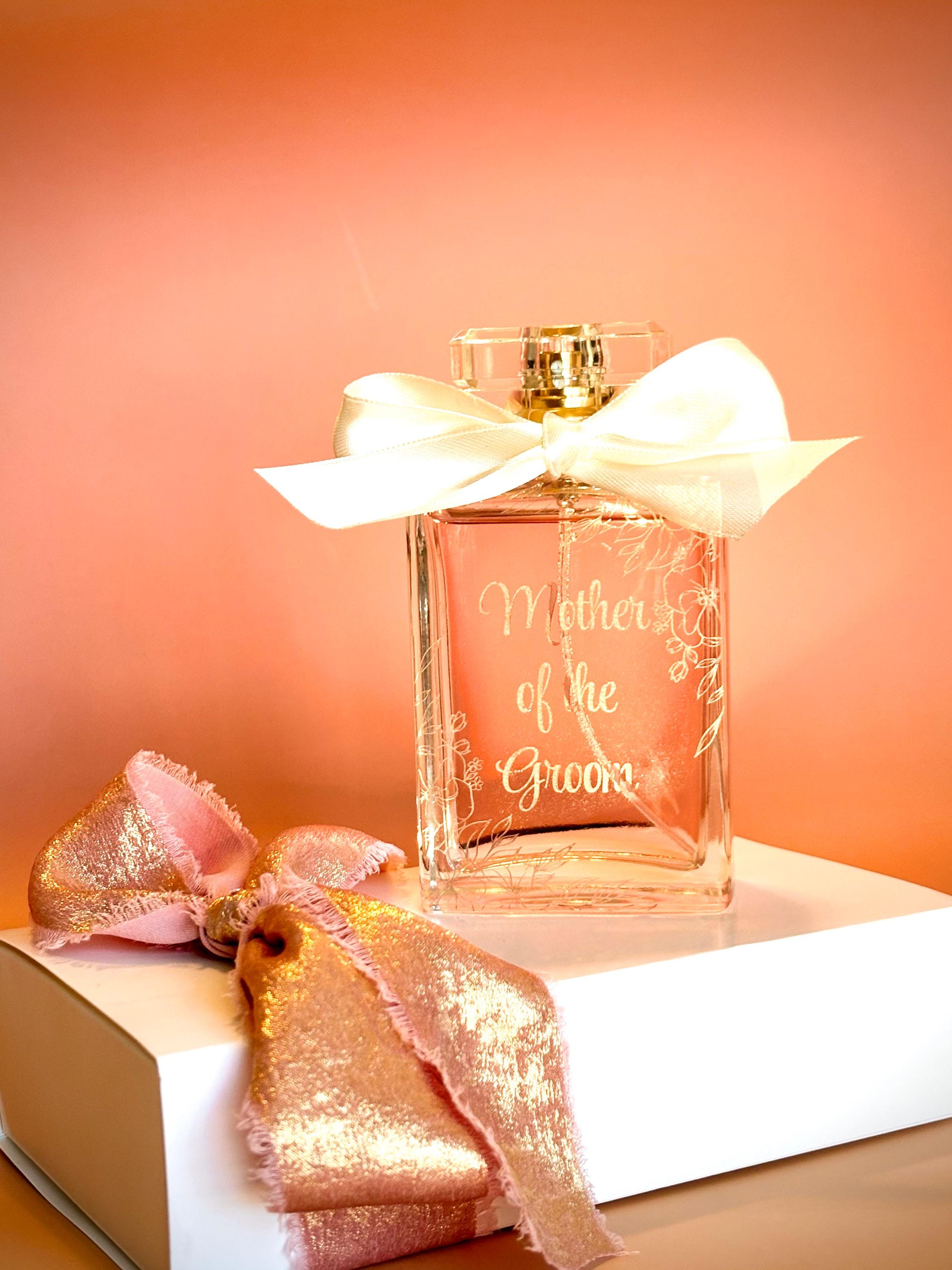 Personalisiertes Geschenk für die Mutter der Braut, Personalisiertes Andenken für die Mutter des Bräutigams, Gravierte Parfümflasche zur Hochzeit