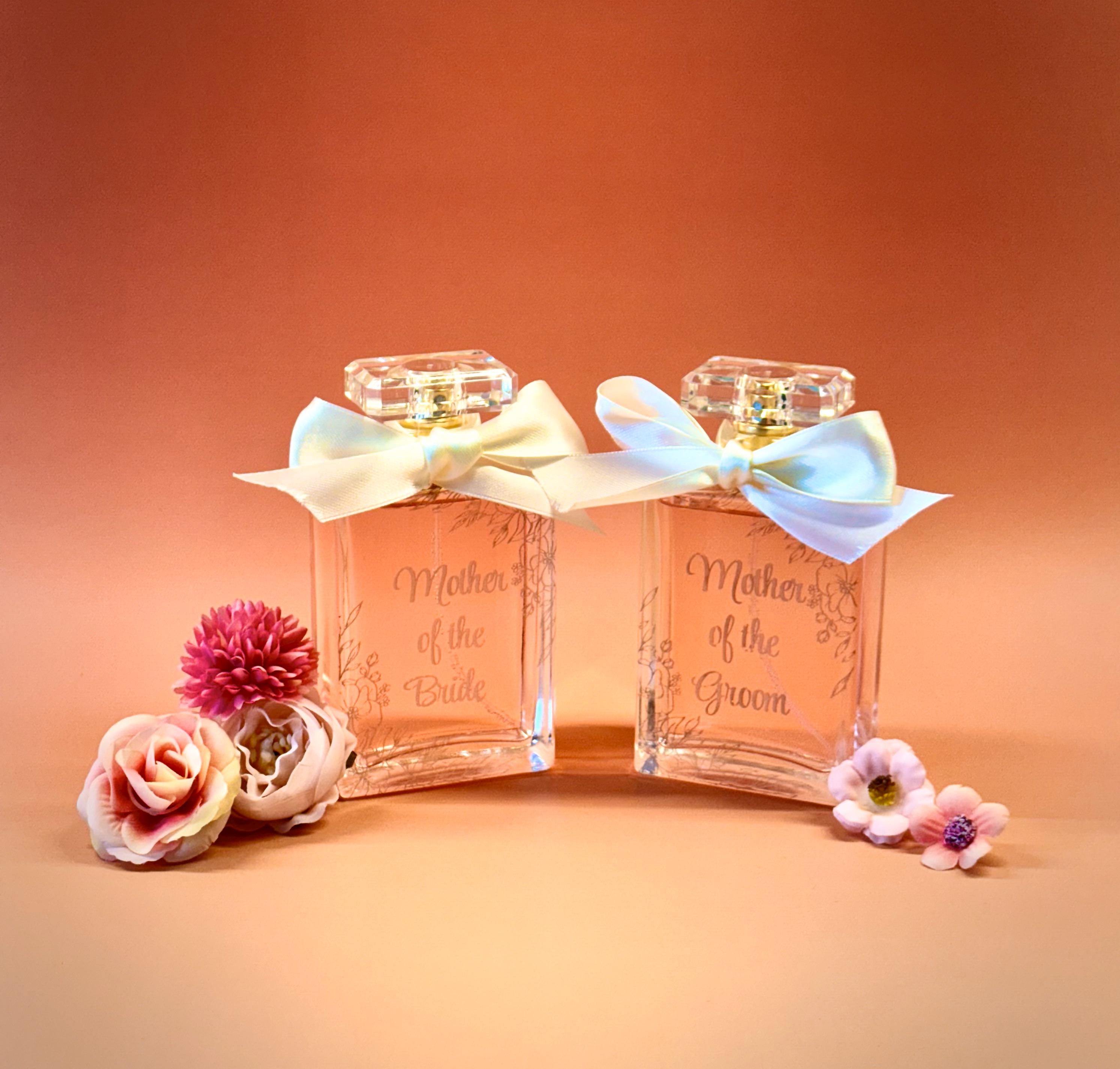 Personalisiertes Geschenk für die Mutter der Braut, Personalisiertes Andenken für die Mutter des Bräutigams, Gravierte Parfümflasche zur Hochzeit