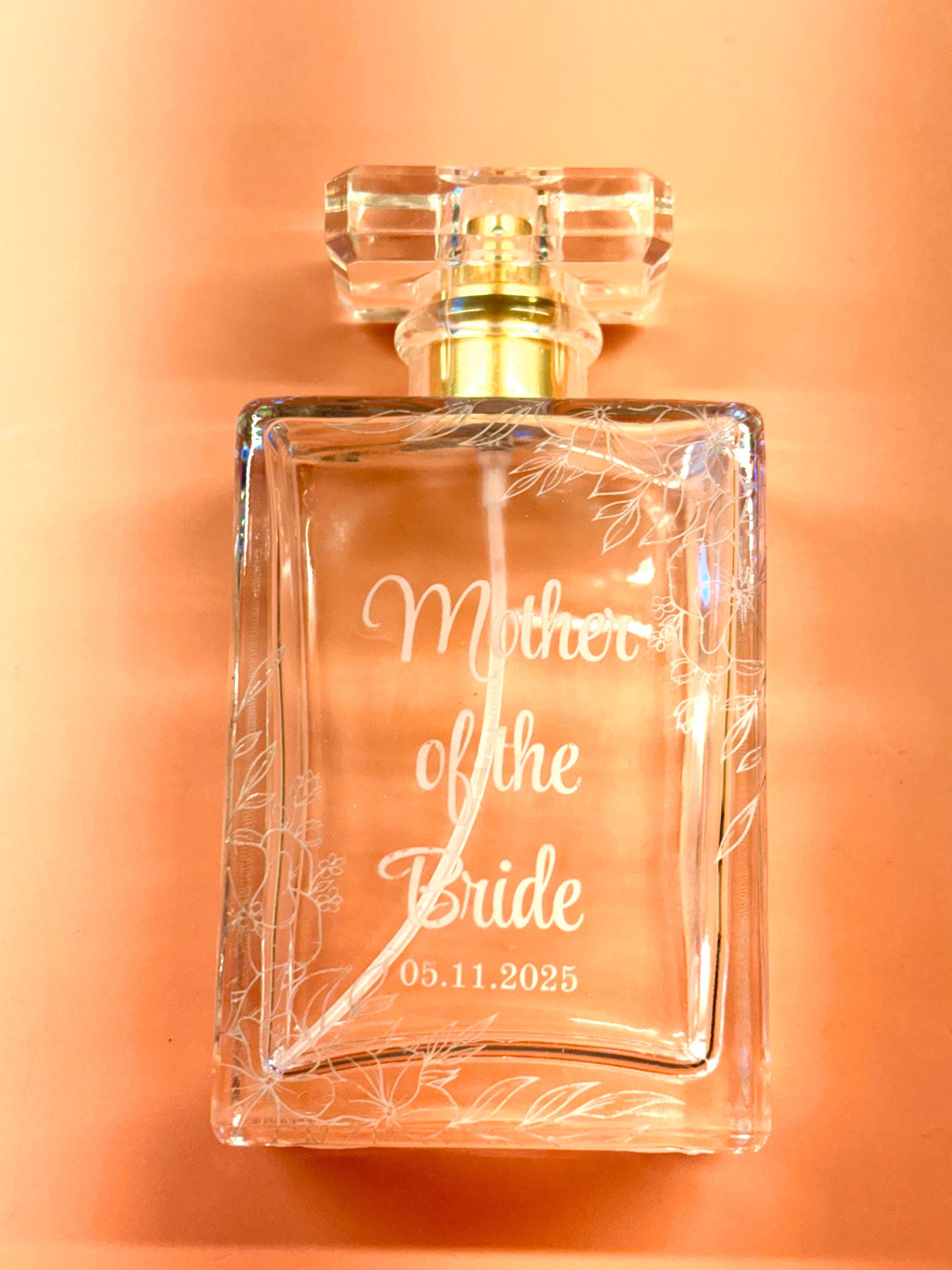 Personalisiertes Geschenk für die Mutter der Braut, Personalisiertes Andenken für die Mutter des Bräutigams, Gravierte Parfümflasche zur Hochzeit